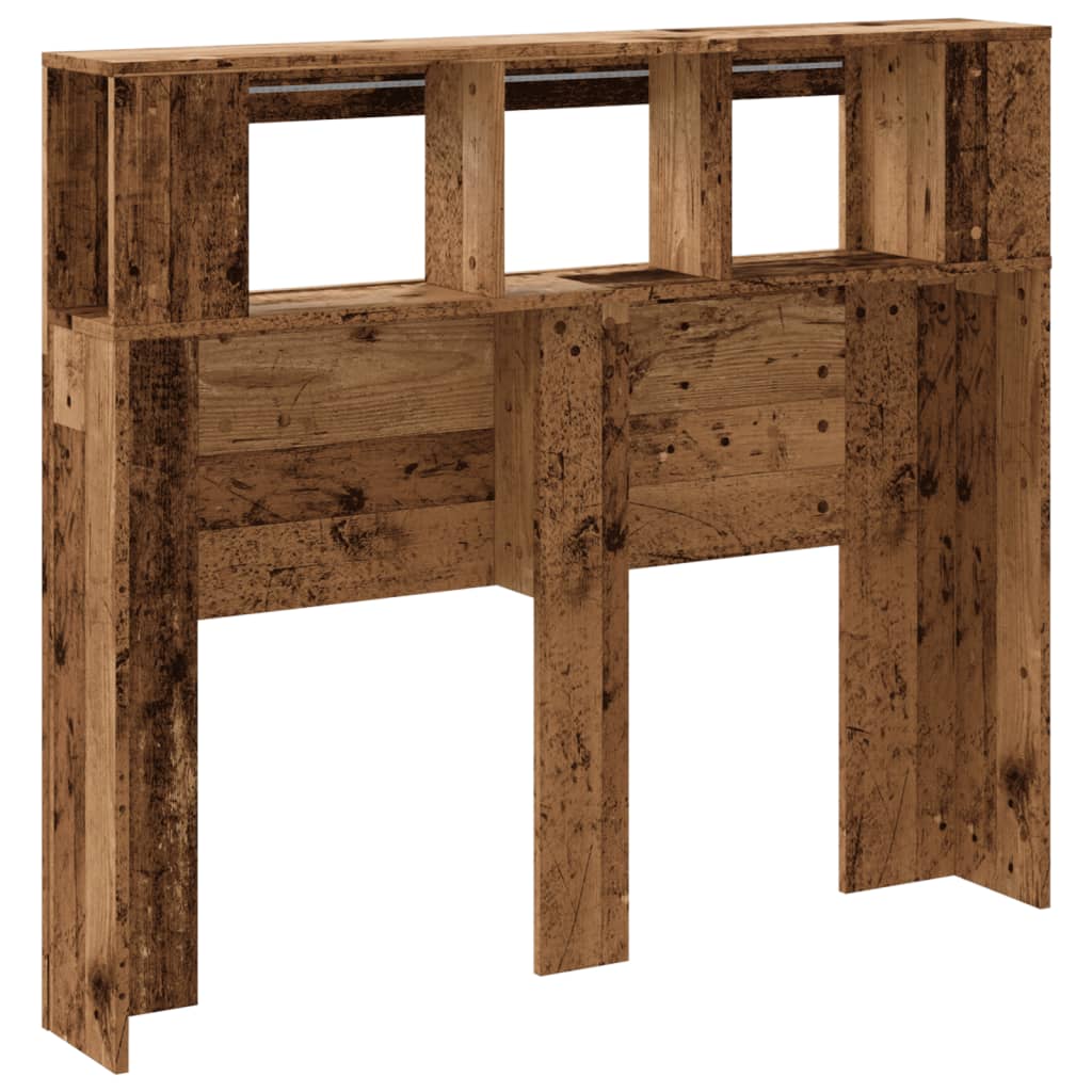 vidaXL LED Headboard Old Wood 120x18.5x103.5 cm Engineered Wood