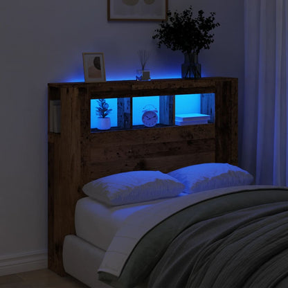 vidaXL LED Headboard Old Wood 120x18.5x103.5 cm Engineered Wood