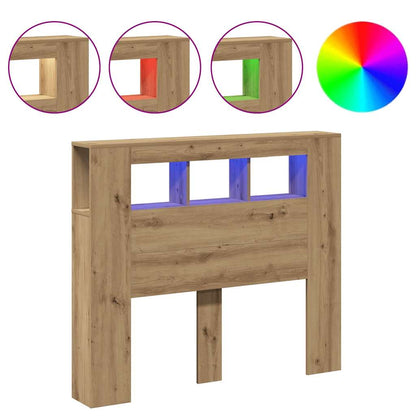 vidaXL LED Headboard Artisan Oak 120x18,5x103,5 cm Engineered Wood