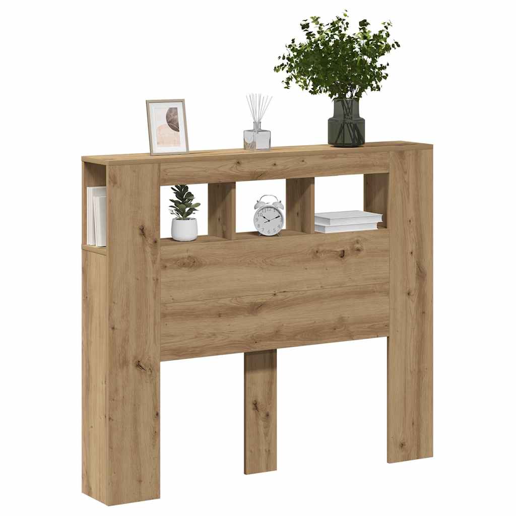 vidaXL LED Headboard Artisan Oak 120x18,5x103,5 cm Engineered Wood