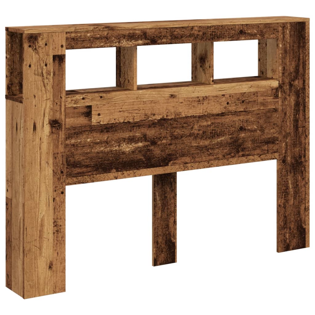 vidaXL LED Headboard Old Wood 140x18,5x103,5 cm Engineered Wood