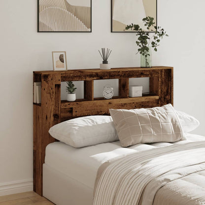 vidaXL LED Headboard Old Wood 140x18,5x103,5 cm Engineered Wood