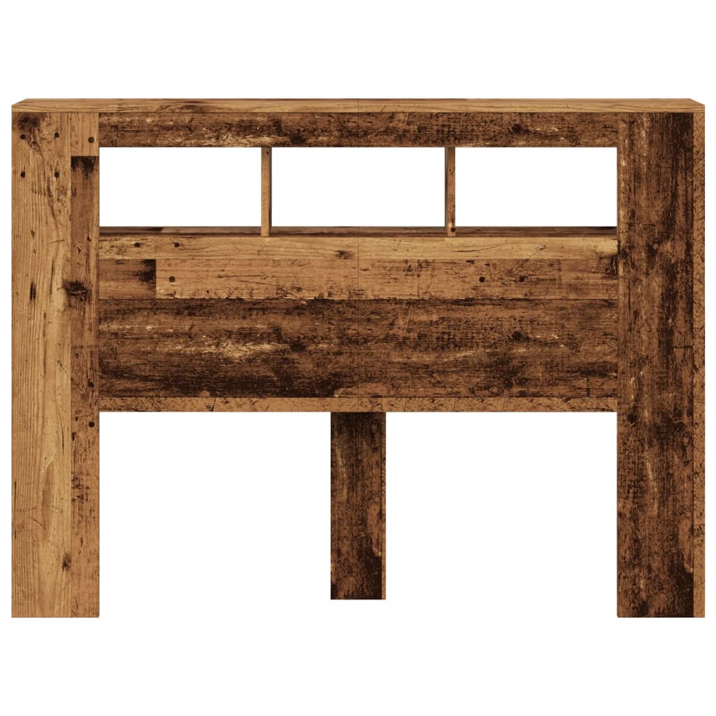 vidaXL LED Headboard Old Wood 140x18,5x103,5 cm Engineered Wood