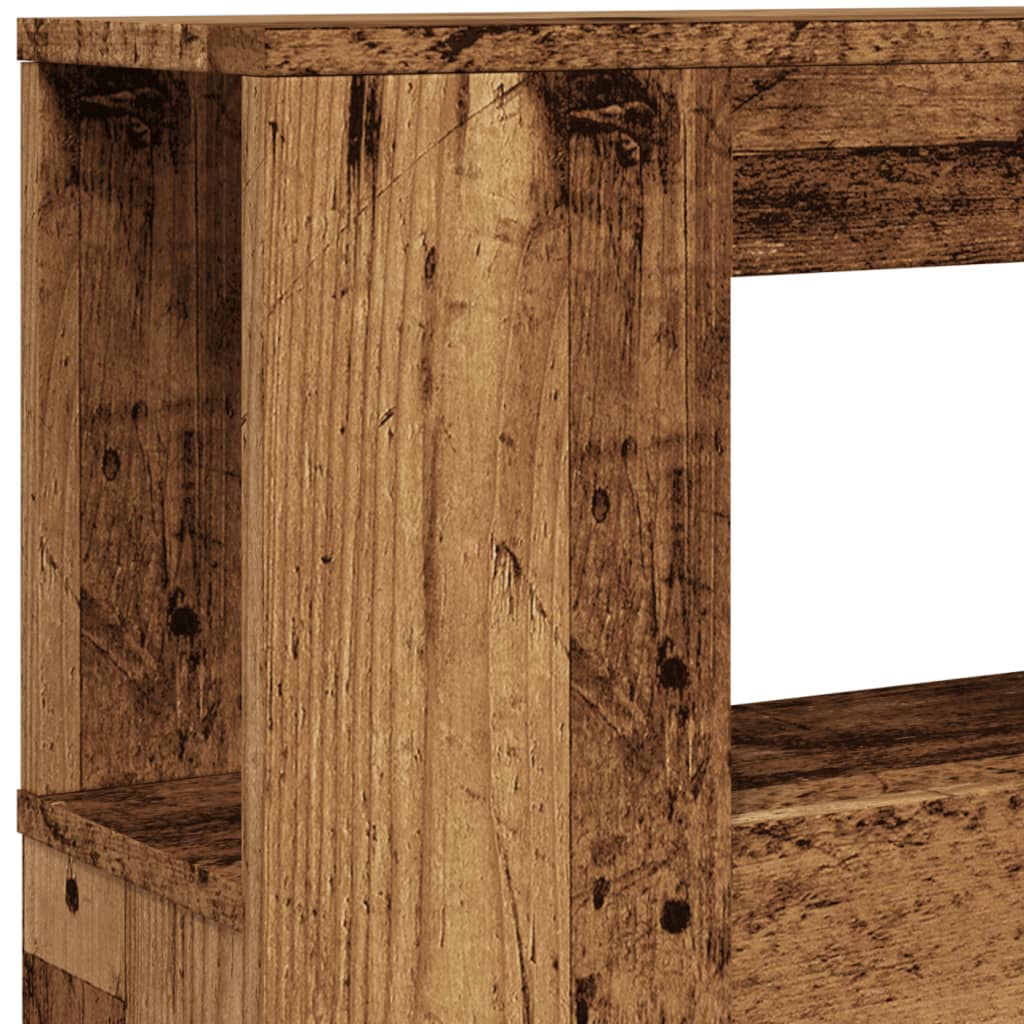 vidaXL LED Headboard Old Wood 140x18,5x103,5 cm Engineered Wood