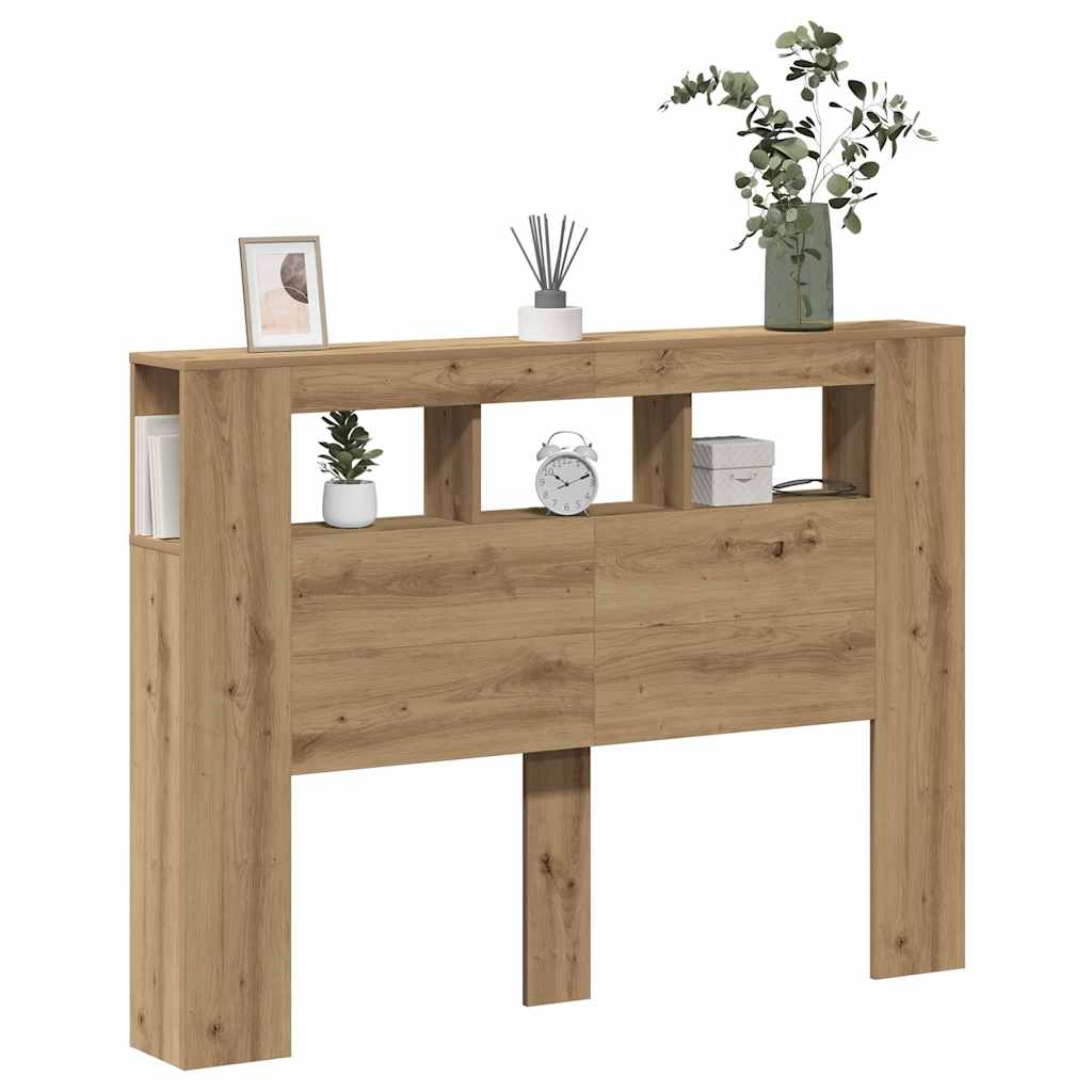 vidaXL LED Headboard Artisan Oak 140x18,5x103,5 cm Engineered Wood
