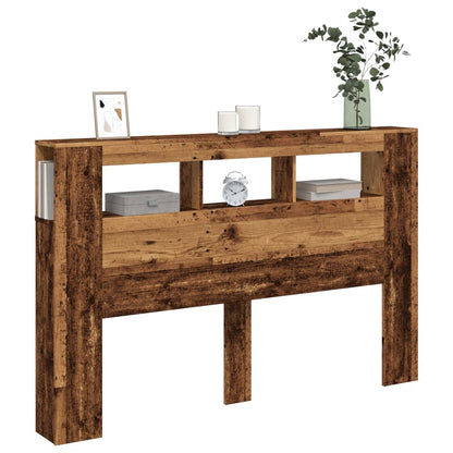 vidaXL LED Headboard Old Wood 160x18,5x103,5 cm Engineered Wood