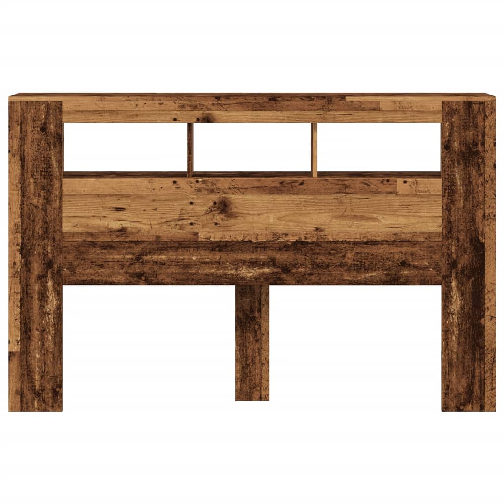 vidaXL LED Headboard Old Wood 160x18,5x103,5 cm Engineered Wood