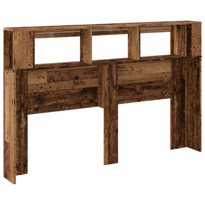 vidaXL LED Headboard Old Wood 160x18,5x103,5 cm Engineered Wood