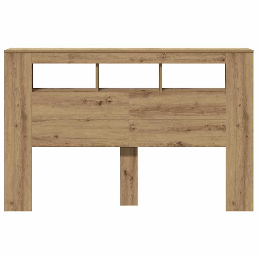 vidaXL LED Headboard Artisan Oak 160x18,5x103,5 cm Engineered Wood