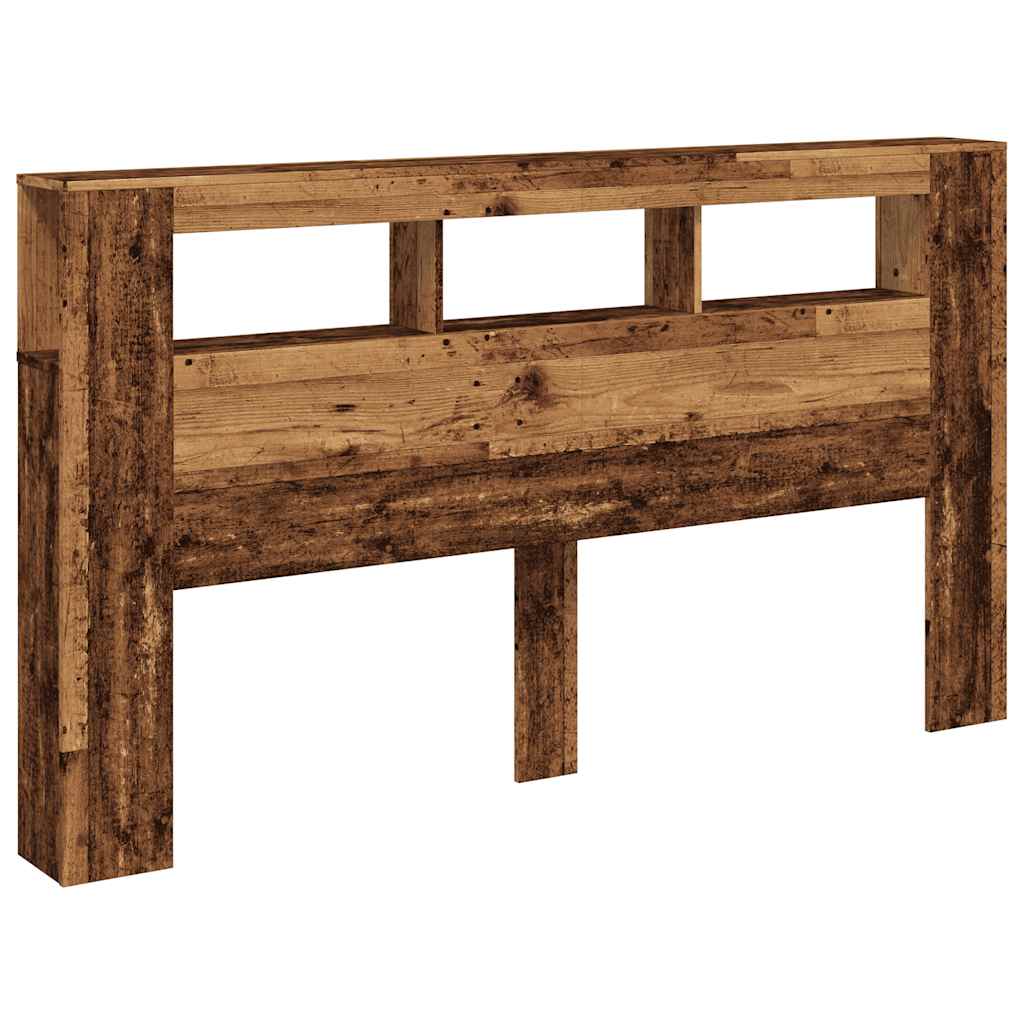 vidaXL LED Headboard Old Wood 180x18.5x103.5 cm Engineered Wood