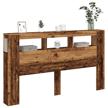 vidaXL LED Headboard Old Wood 180x18,5x103,5 cm Engineered Wood