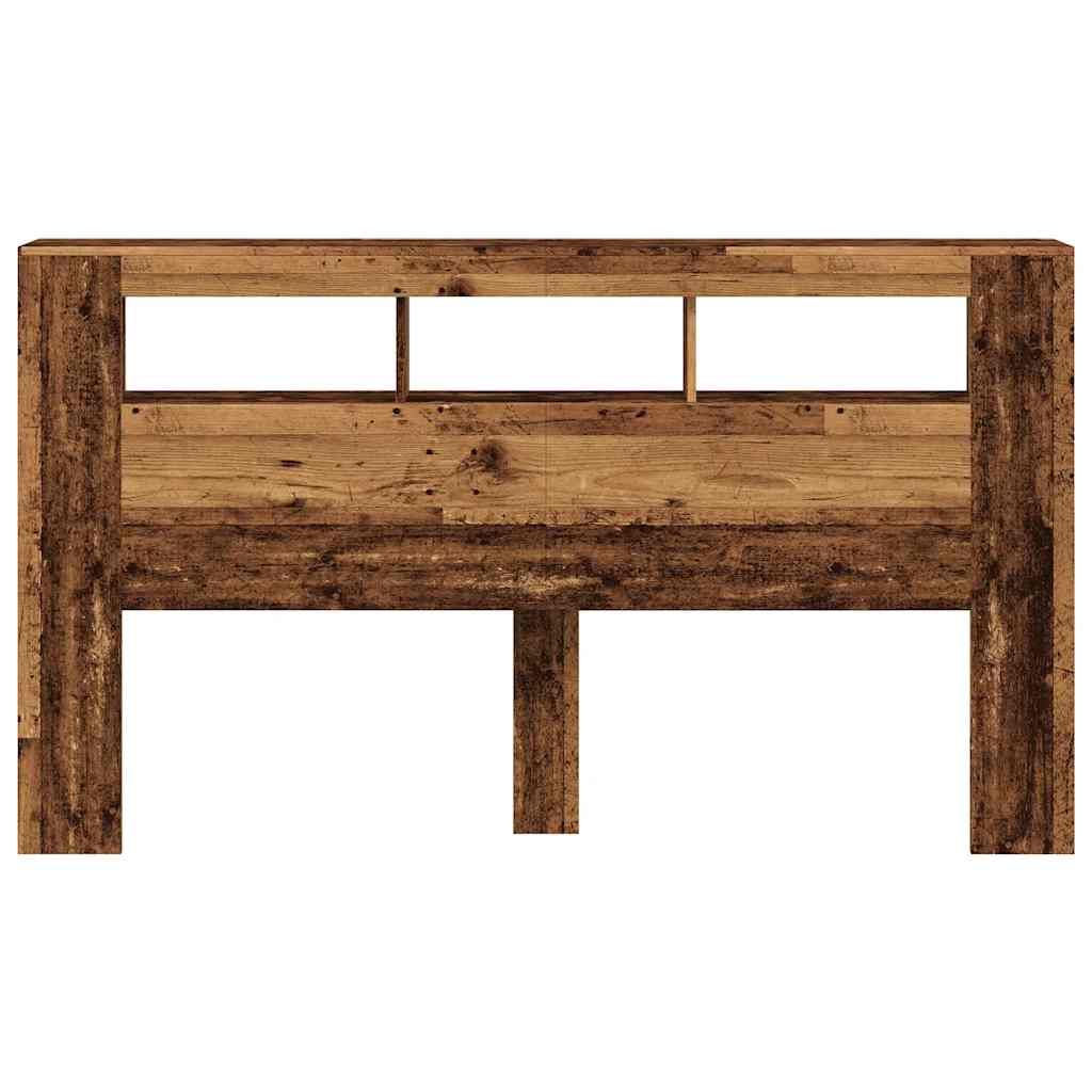vidaXL LED Headboard Old Wood 180x18.5x103.5 cm Engineered Wood