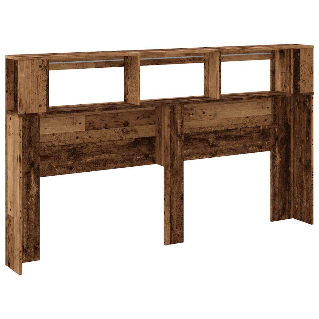 vidaXL LED Headboard Old Wood 180x18.5x103.5 cm Engineered Wood
