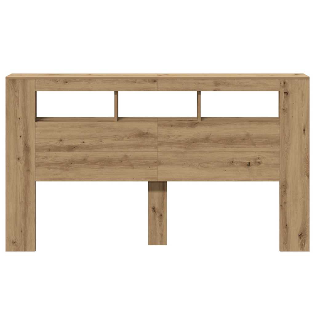 vidaXL LED Headboard Artisan Oak 180x18,5x103,5 cm Engineered Wood