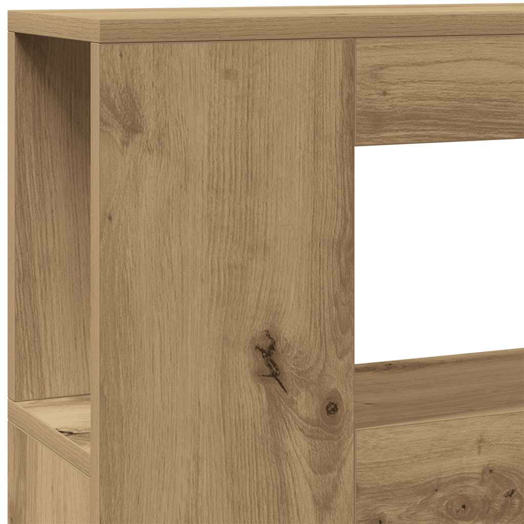 vidaXL LED Headboard Artisan Oak 180x18,5x103,5 cm Engineered Wood