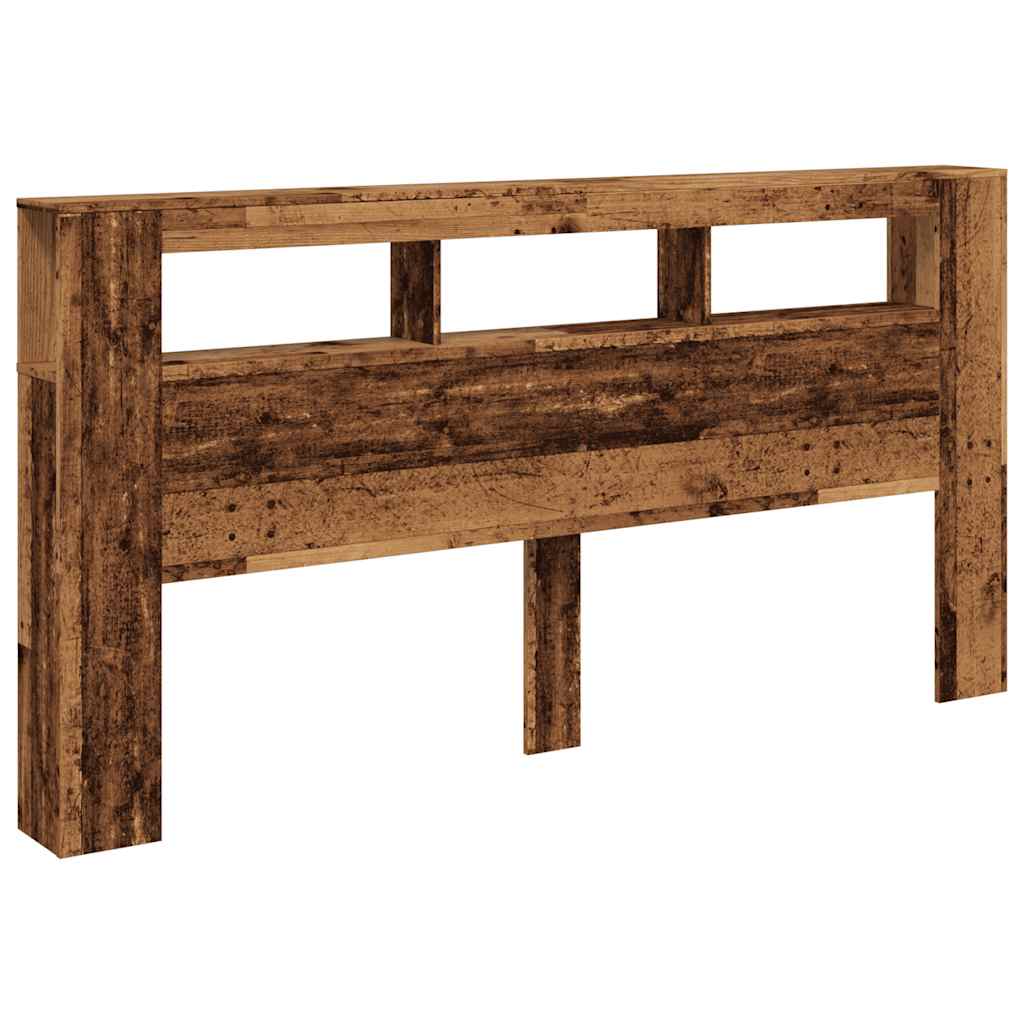 vidaXL LED Headboard Old Wood 200x18,5x103,5 cm Engineered Wood