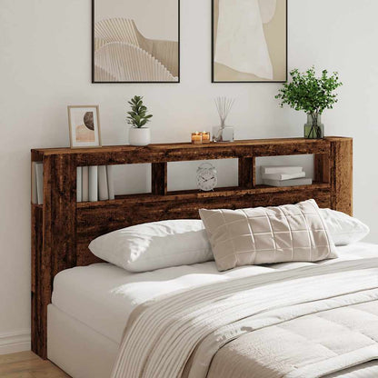 vidaXL LED Headboard Old Wood 200x18,5x103,5 cm Engineered Wood