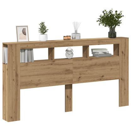 vidaXL LED Headboard Artisan Oak 200x18,5x103,5 cm Engineered Wood