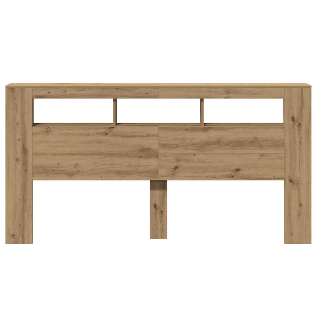 vidaXL LED Headboard Artisan Oak 200x18,5x103,5 cm Engineered Wood