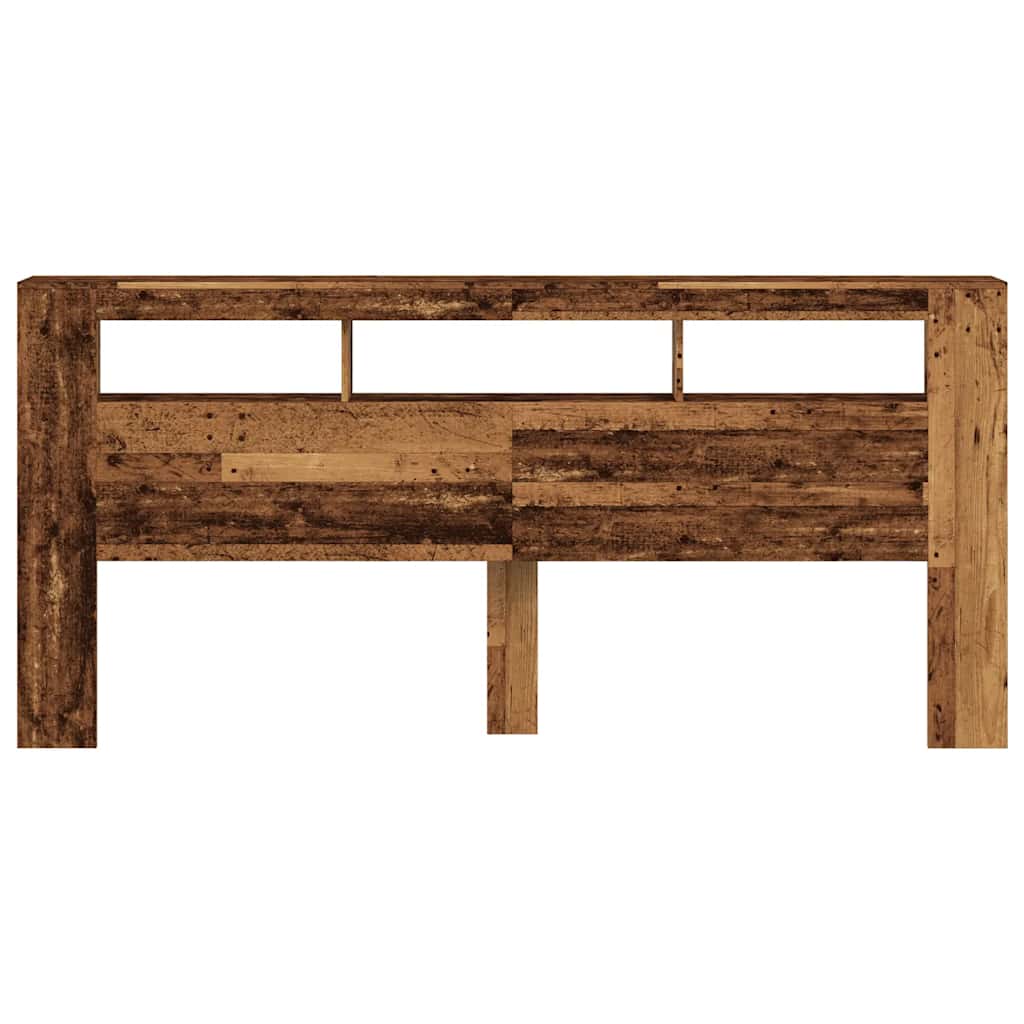 vidaXL LED Headboard Old Wood 220x18,5x103,5 cm Engineered Wood