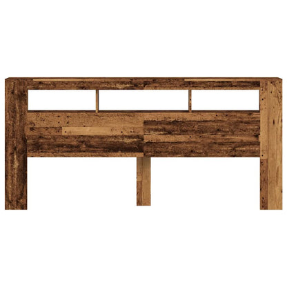 vidaXL LED Headboard Old Wood 220x18,5x103,5 cm Engineered Wood