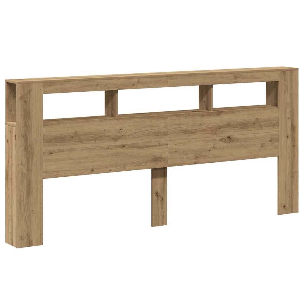 vidaXL LED Headboard Artisan Oak 220x18,5x103,5 cm Engineered Wood