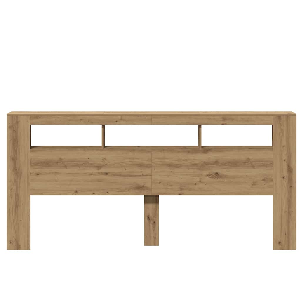 vidaXL LED Headboard Artisan Oak 220x18,5x103,5 cm Engineered Wood