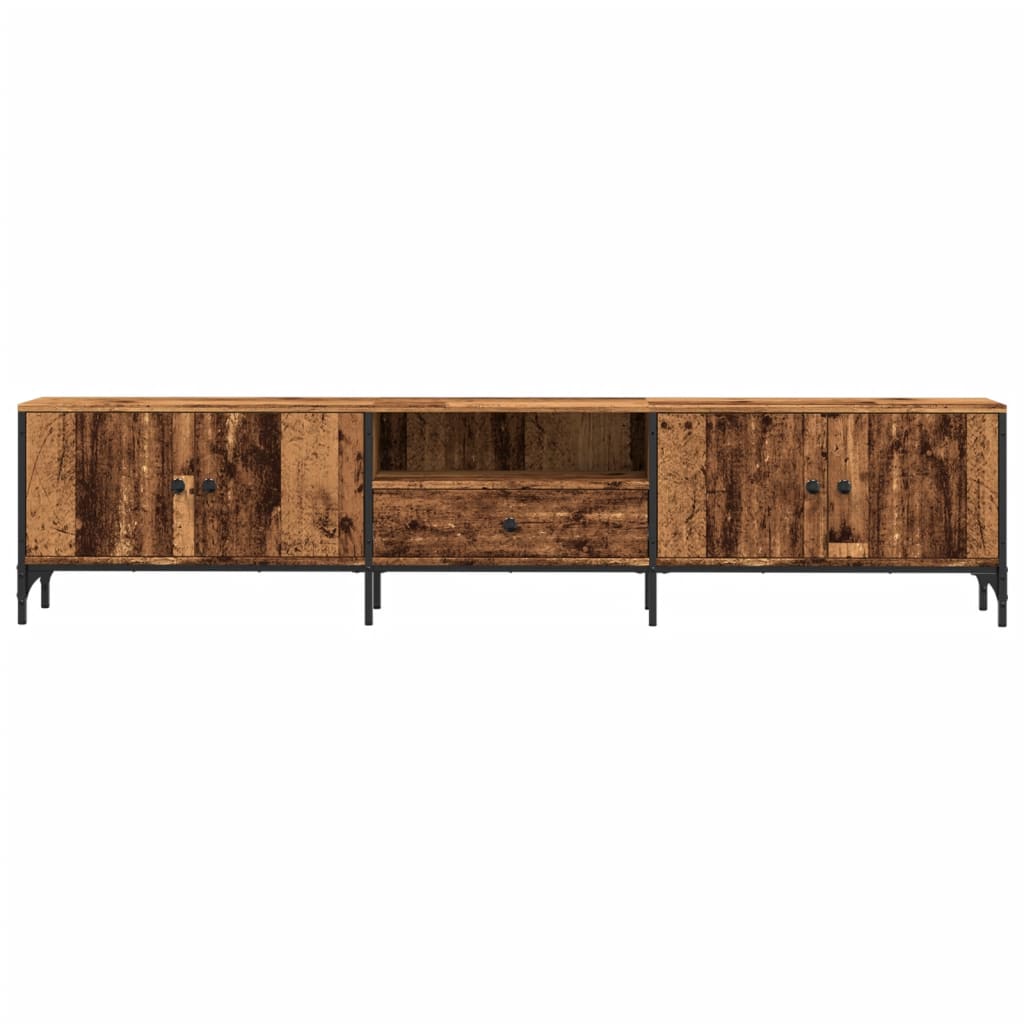 vidaXL TV Cabinet with Drawer Old Wood 200x25x44 cm Engineered Wood
