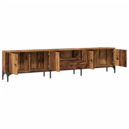 vidaXL TV Cabinet with Drawer Old Wood 200x25x44 cm Engineered Wood