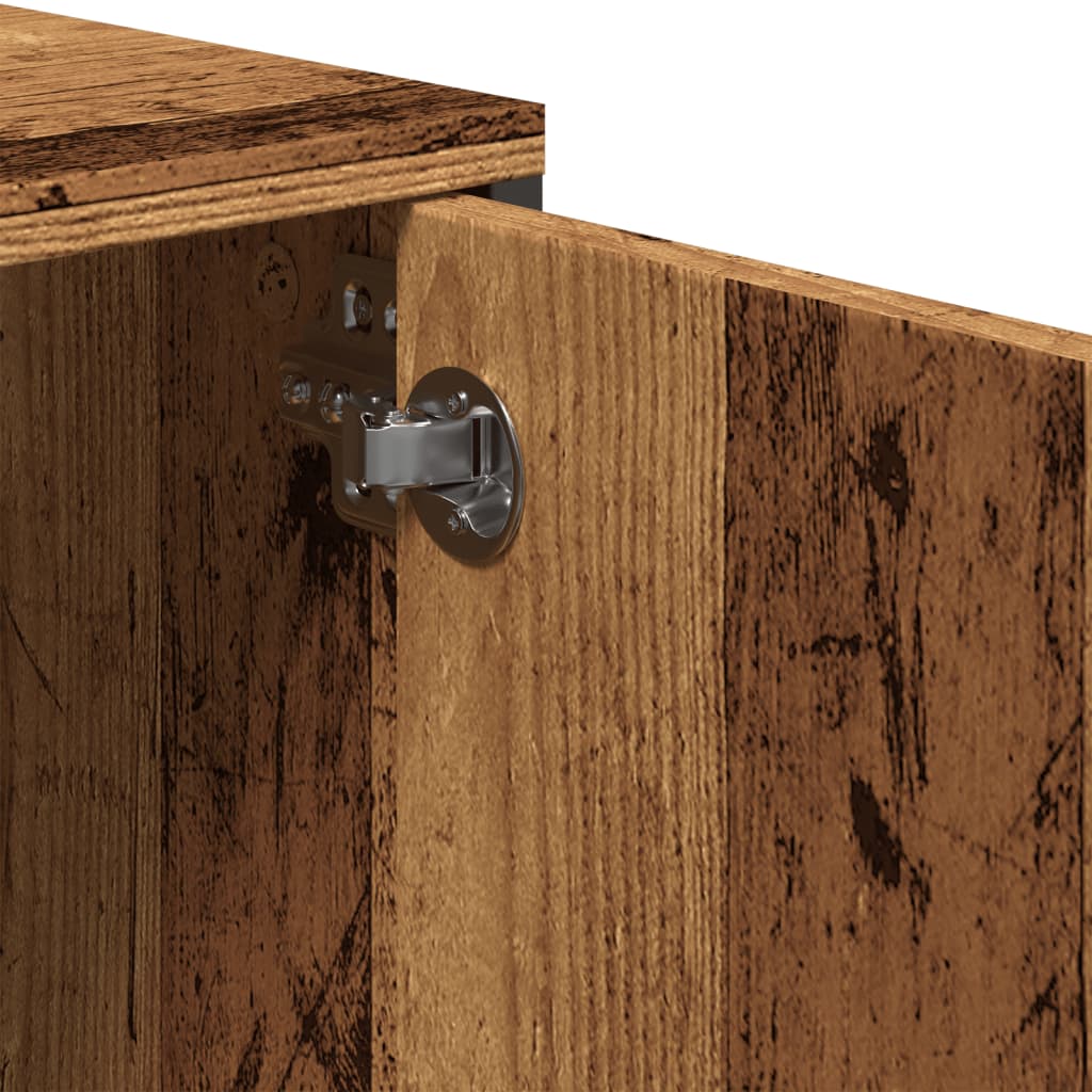vidaXL TV Cabinet with Drawer Old Wood 200x25x44 cm Engineered Wood