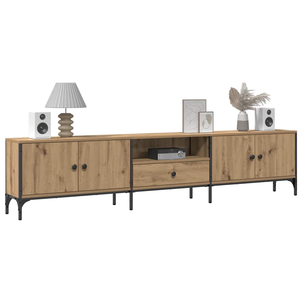 vidaXL TV Cabinet with Drawer Artisan Oak 200x25x44 cm Engineered Wood