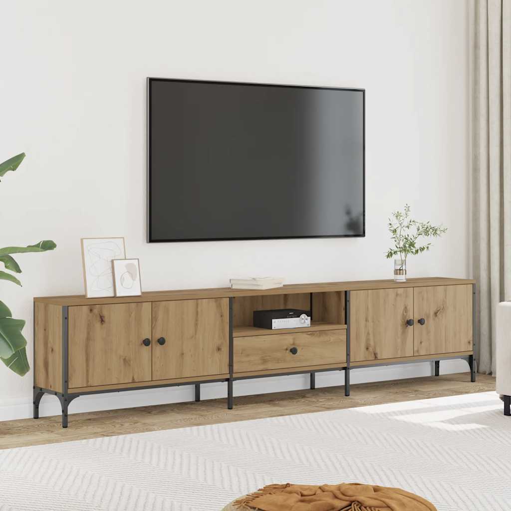 vidaXL TV Cabinet with Drawer Artisan Oak 200x25x44 cm Engineered Wood