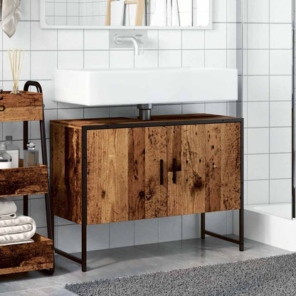 vidaXL Bathroom Sink Cabinet Old Wood 80x33x60 cm Engineered Wood