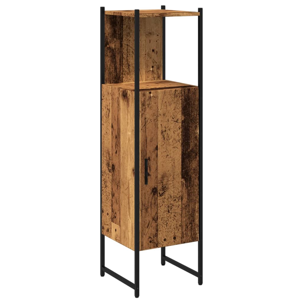 vidaXL Bathroom Cabinet Old Wood 33x33x120.5 cm Engineered Wood