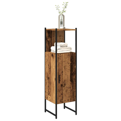 vidaXL Bathroom Cabinet Old Wood 33x33x120.5 cm Engineered Wood