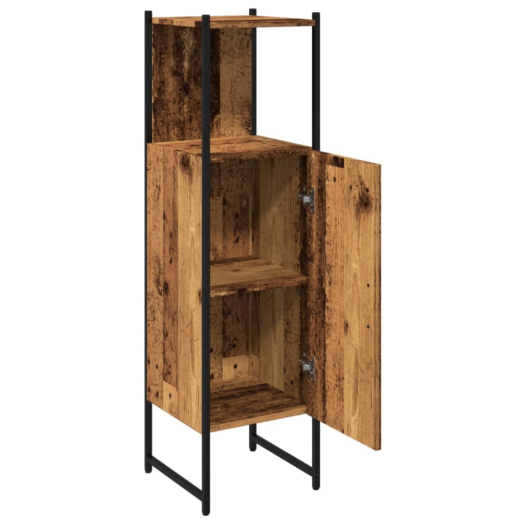 vidaXL Bathroom Cabinet Old Wood 33x33x120.5 cm Engineered Wood