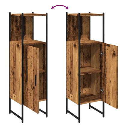 vidaXL Bathroom Cabinet Old Wood 33x33x120,5 cm Engineered Wood
