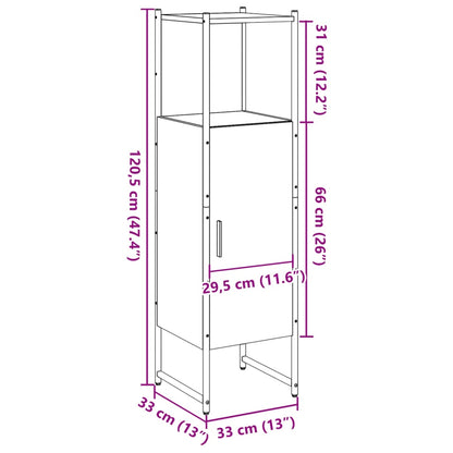 vidaXL Bathroom Cabinet Old Wood 33x33x120,5 cm Engineered Wood