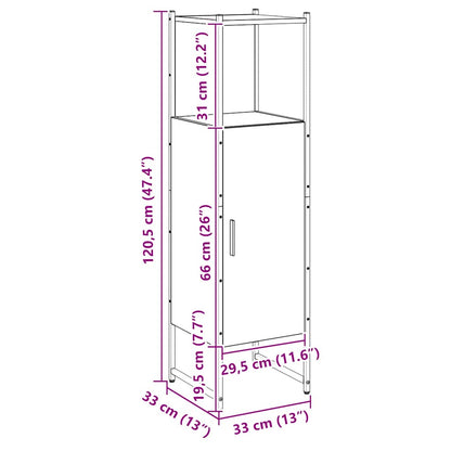 vidaXL Bathroom Cabinet Artisan Oak 33x33x120.5 cm Engineered Wood