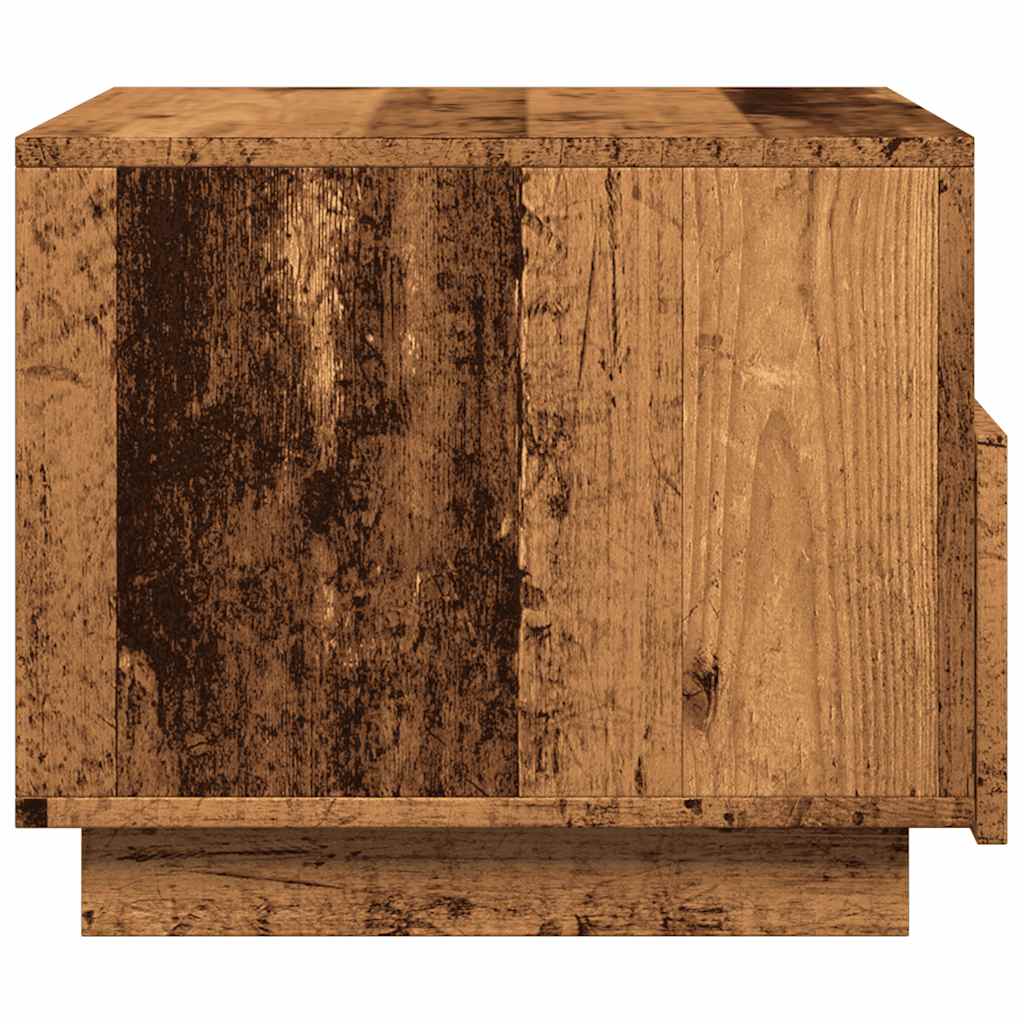 vidaXL Coffee Table with LED Lights Old Wood 50x49x40 cm