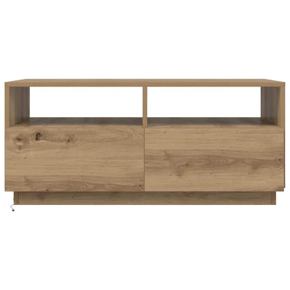 vidaXL Coffee Table with LED Lights Artisan Oak 90x49x40 cm