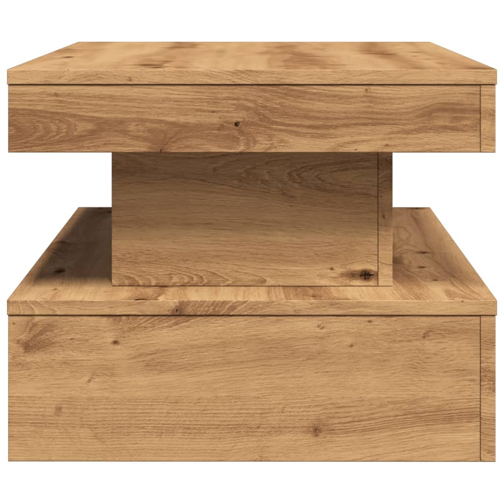 vidaXL Coffee Table with LED Lights Artisian Oak 90x50x40 cm