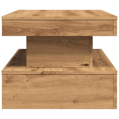 vidaXL Coffee Table with LED Lights Artisian Oak 90x50x40 cm