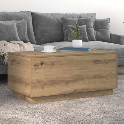 vidaXL Coffee Table with LED Lights Artisan Oak 90x50x40 cm