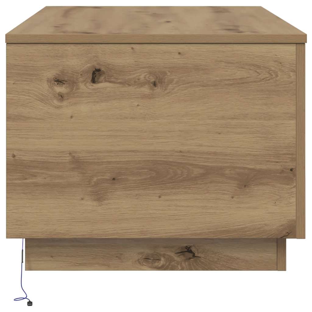 vidaXL Coffee Table with LED Lights Artisan Oak 90x50x40 cm