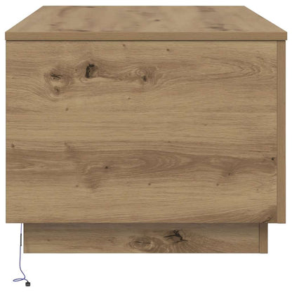 vidaXL Coffee Table with LED Lights Artisan Oak 90x50x40 cm