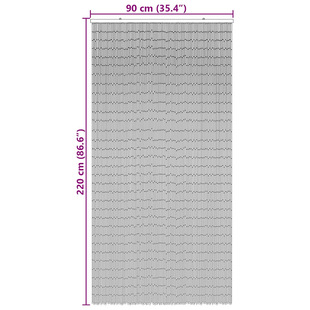 vidaXL Insect Door Curtain Bamboo Print 90x220 cm Bamboo