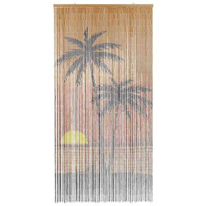 vidaXL Insect Door Curtain Palm Tree Print 100x220 cm Bamboo