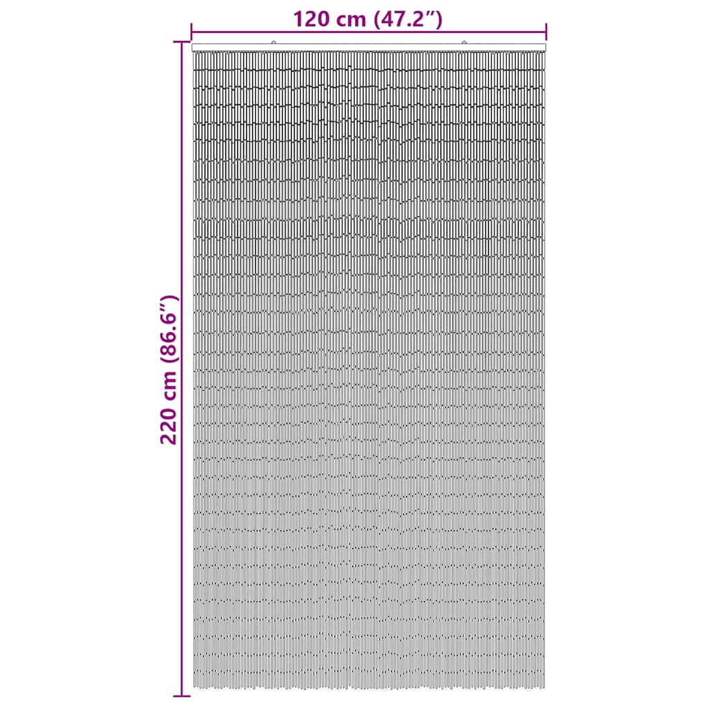 vidaXL Insect Door Curtain Dark Grey 120x220 cm Bamboo