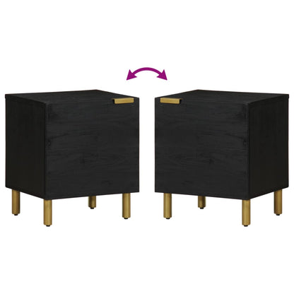 vidaXL Bedside Cabinet Black 40x33x46 cm Solid Wood Mango